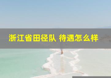 浙江省田径队 待遇怎么样